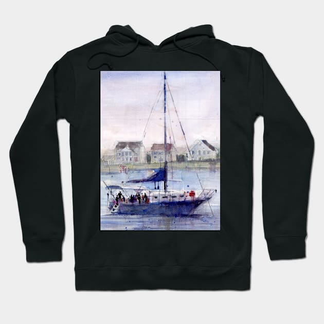 Sailboat - Shore - Water Hoodie by dfrdesign